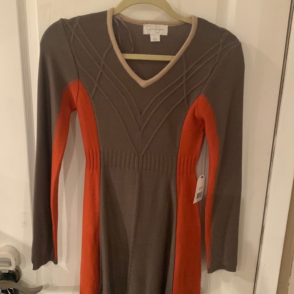 Colorblock sweater dress